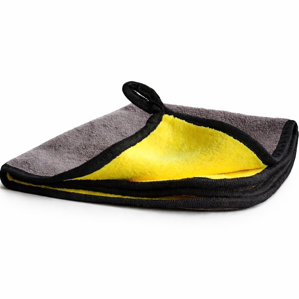 ACRYLLUS Microfiber Cleaning Cloth 800 GSM with Silk Banded Edges, 30 x 30 cm Extra Thick Ultra Absorbent Towels for Car Detaili