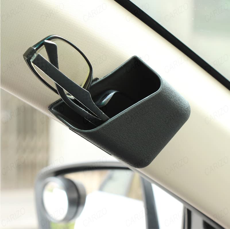 CARIZO Car Side Pillar Storage Pocket Holder Box for Multipurpose Usage (Black, Pack of 2) Compatible with All Cars, SUVs and Tr