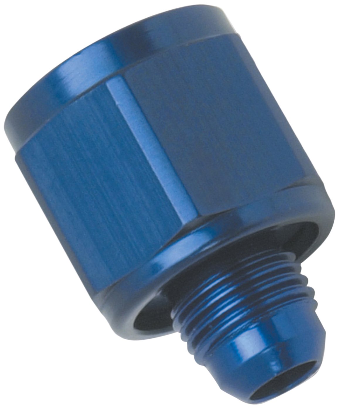 Russell Edelbrock 660020 Blue Anodized -8 Tube Coupling Nut W/Flared Reducer To -6 An Male