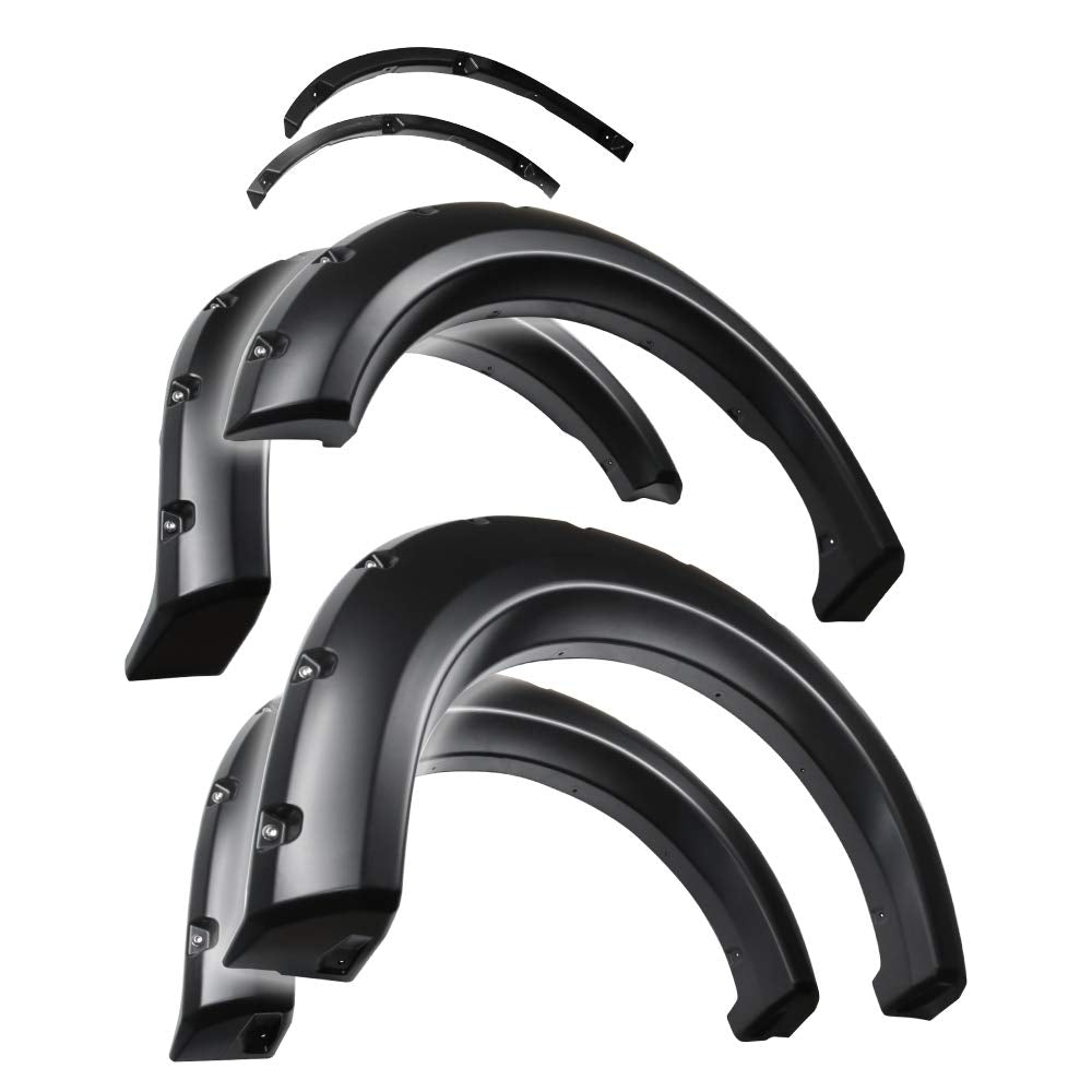 Tyger Auto Fender Flares Compatible with 2009-2014 Ford F-150 (Exclude Raptor) Fleetside, Smooth Textured Paintable Bolt-Riveted