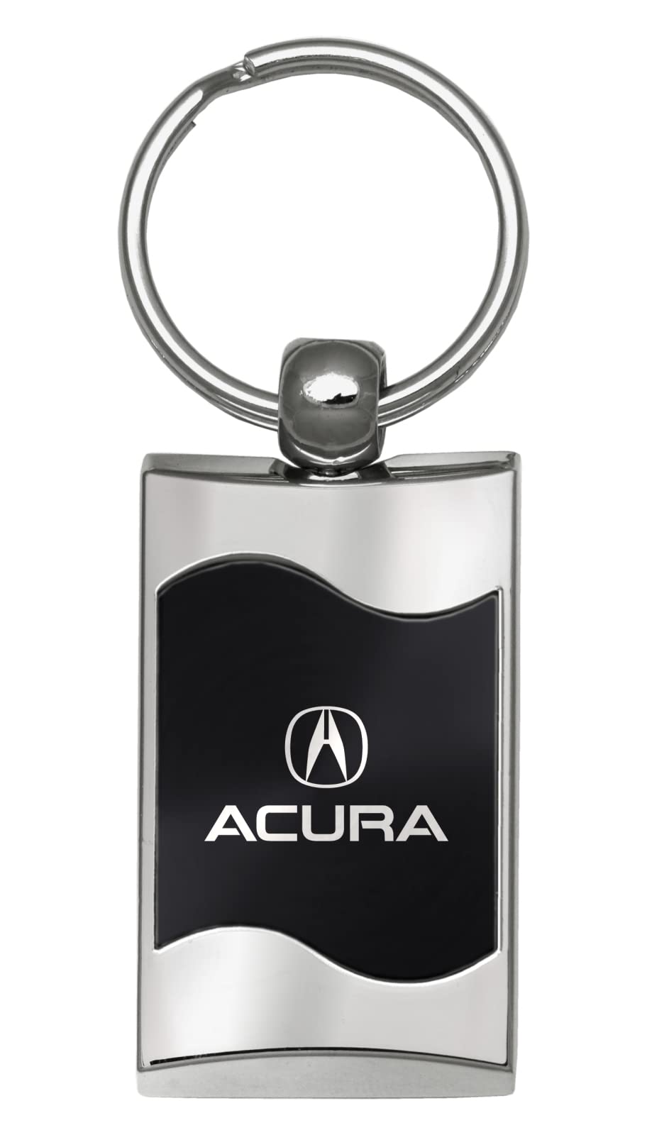 Au-TOMOTIVE GOLD Rectangular Wave Key Fob for Acura (Black)