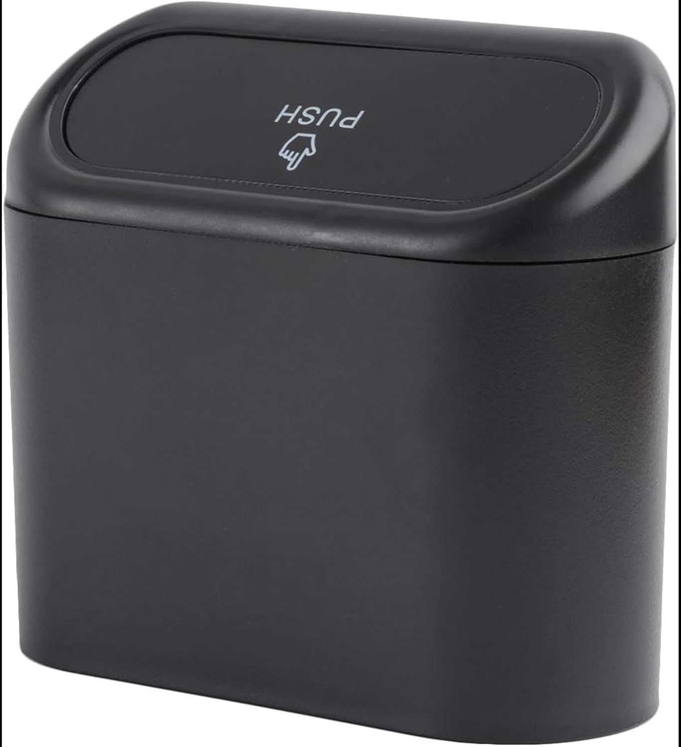 Bhavyaarth Car Trash Bin, Mini Vehicle Dustbin, Waterproof Plastic Pressing Type Waste Container, Black, for Car, Office, Home