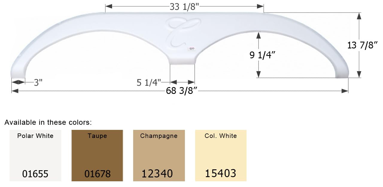 Icon 01655 Tandem Axle Fender Skirt Fs785 For Forest River Cardinal - Polar White