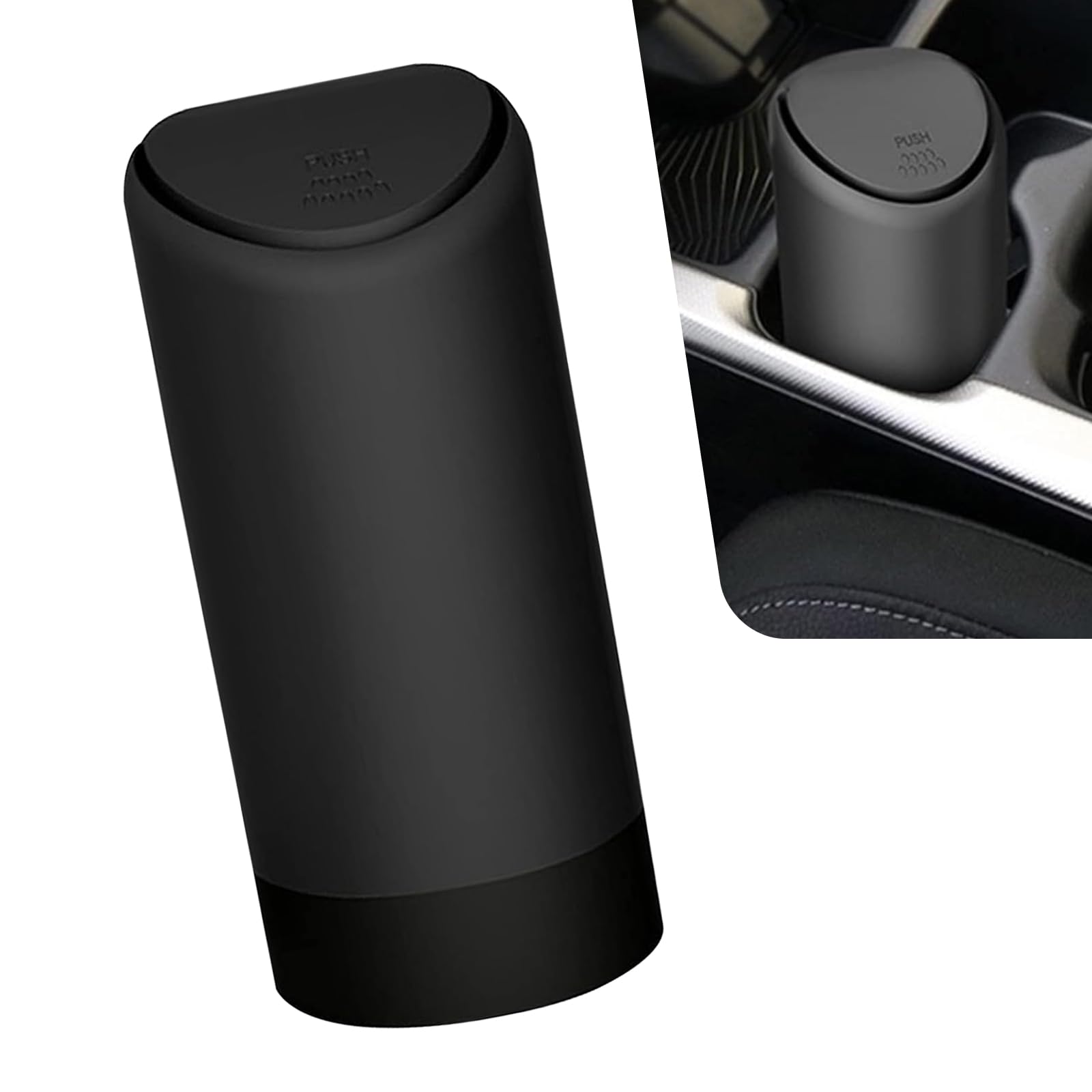 Dogary 1 PC Car Trash Can with Lid, Soft and Durable Silicone Auto Cup Holder, 2.55inch x 6.29inch Portable Waterproof Small Tra