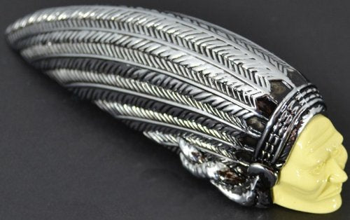 V-Twin 12 Volt White Indian Face Motorcycle Front Fender Lamp, Metal, Model 33-2194 FCVTWIN, Free U.S. Shipping
