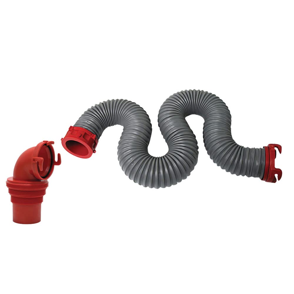 Valterra Viper 15Foot RV Sewer Hose Kit, Universal Sewer Hose for RV Camper, Includes 15Foot Hose with Rotating Fittings, 90 D