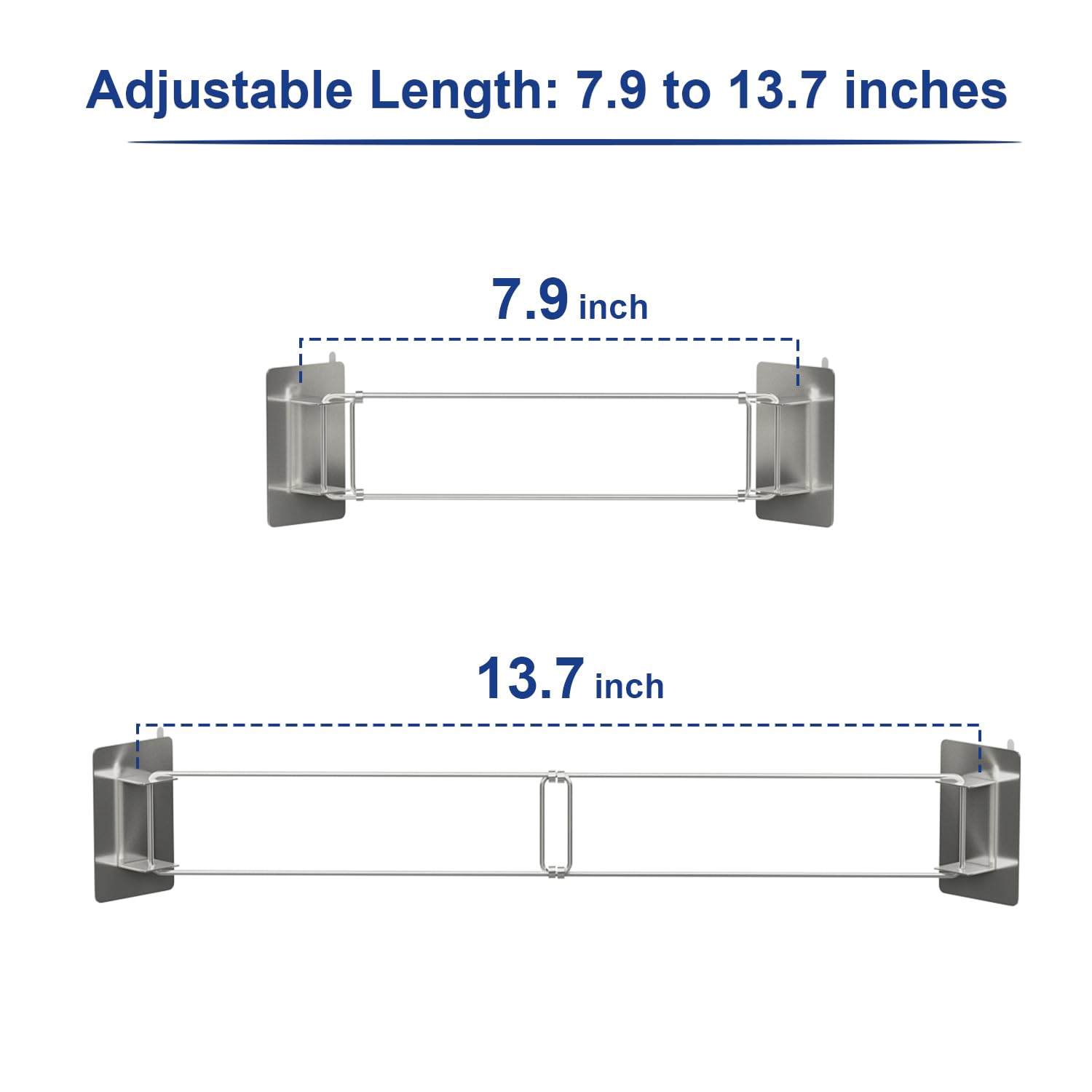 Safoner Rv Shower Corner Storage Bar- Adjustable Stainless Steel Rod For Corner Shelves In Camper, Length 7.9-13.7 Inches- Rv Ba