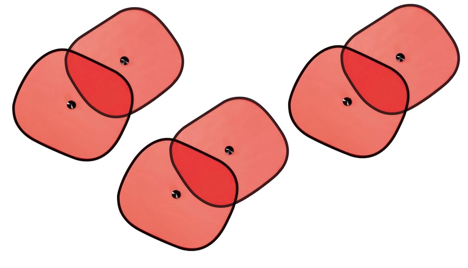 Adwait Car Window Sunshade Set of 6 Pieces CHIPKOO Red Color with vaccum Suction Cups for Ford Figo Aspire