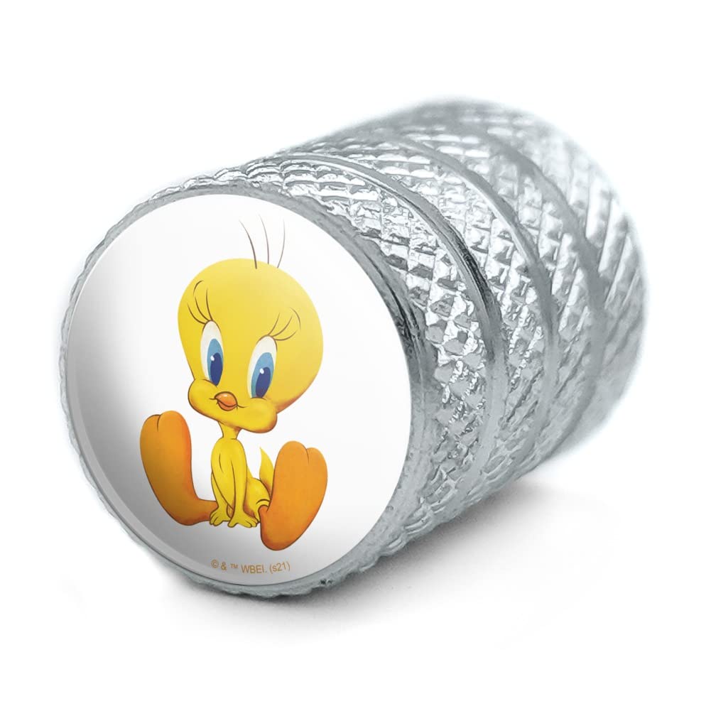 GRAPHICS & MORE Tweety Tire Rim Valve Stem Caps, Aluminum, One Size, Cute Design