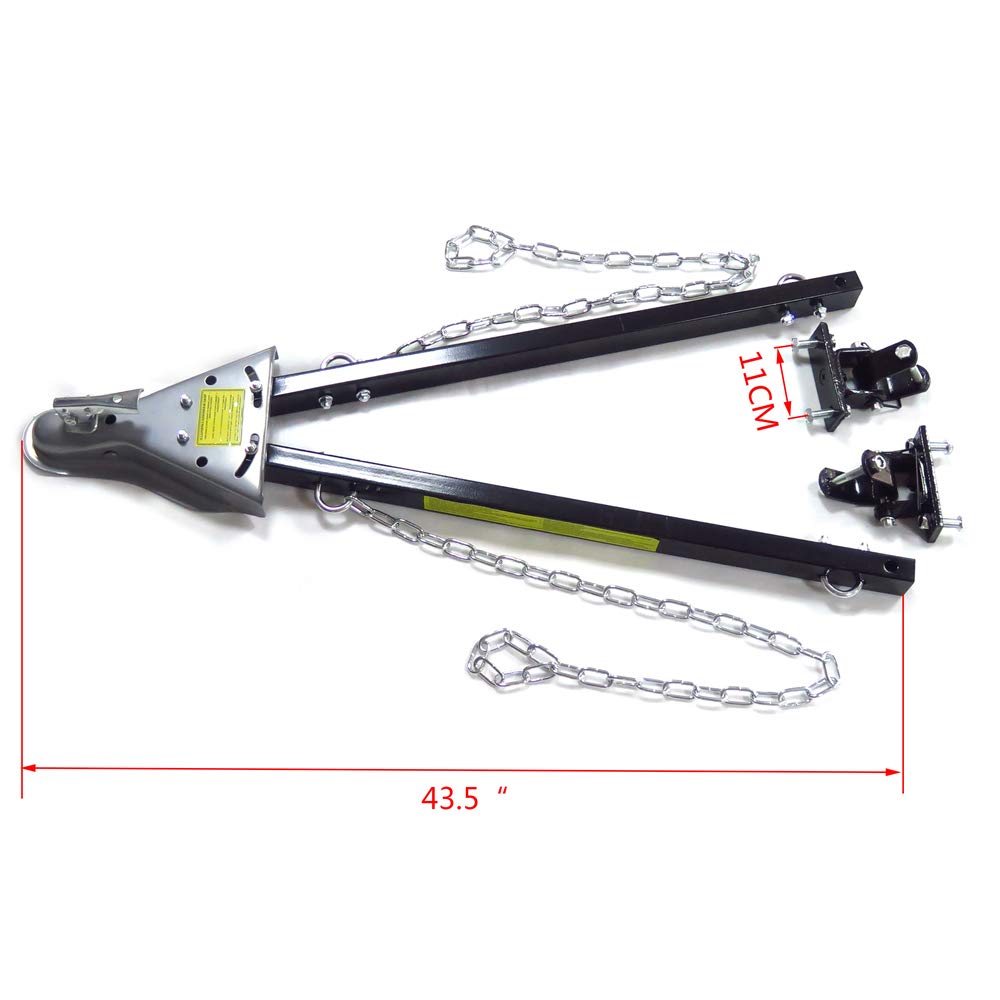 Httmt Adjustable Tow Towing Bar Bumper Mount 5000Lb W/Chains Rv Car Truck Jee System