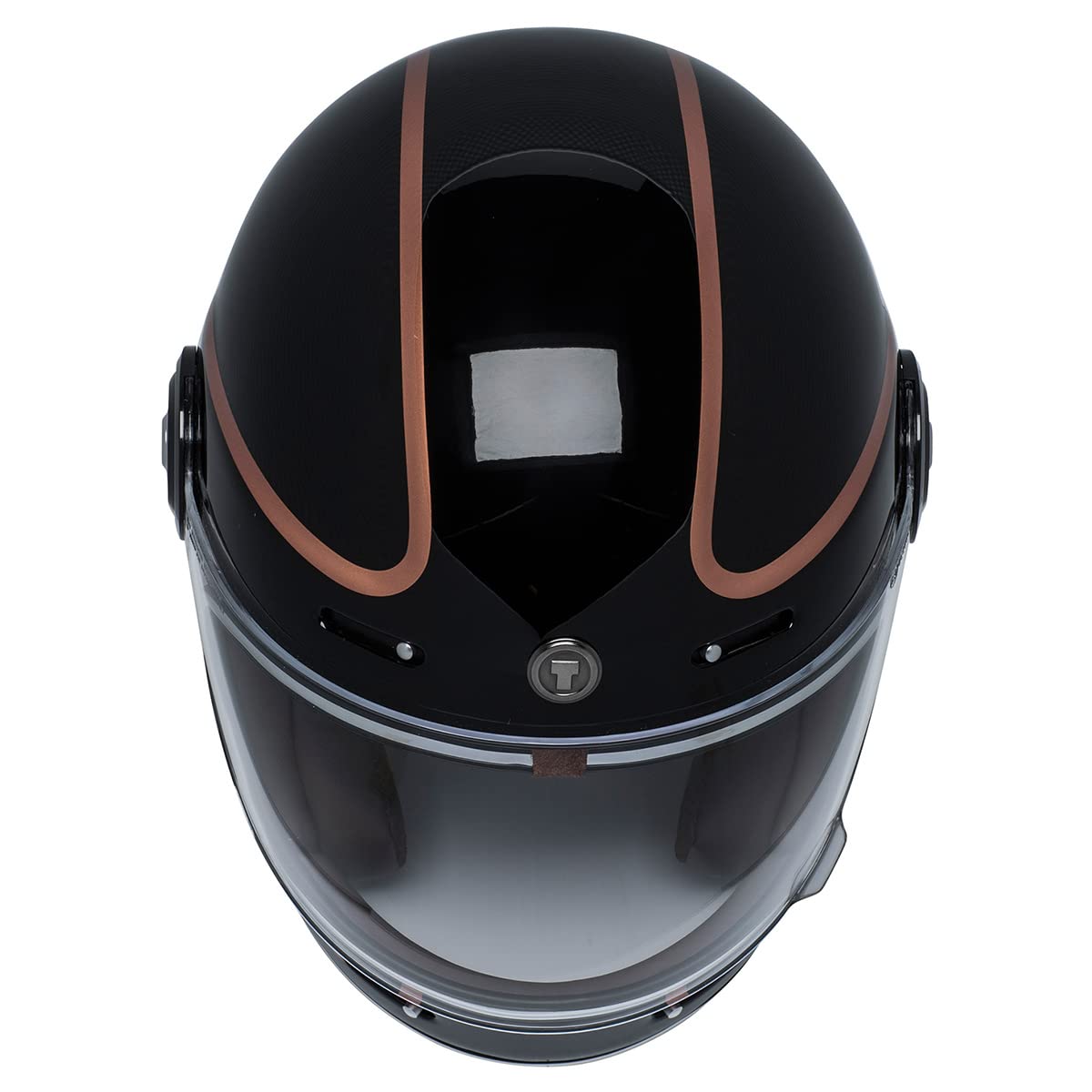 Torc T1 Unisex-Adult Retro Full-Face-Helmet-Style Motorcycle (Copper Pin Gloss Black, Medium)