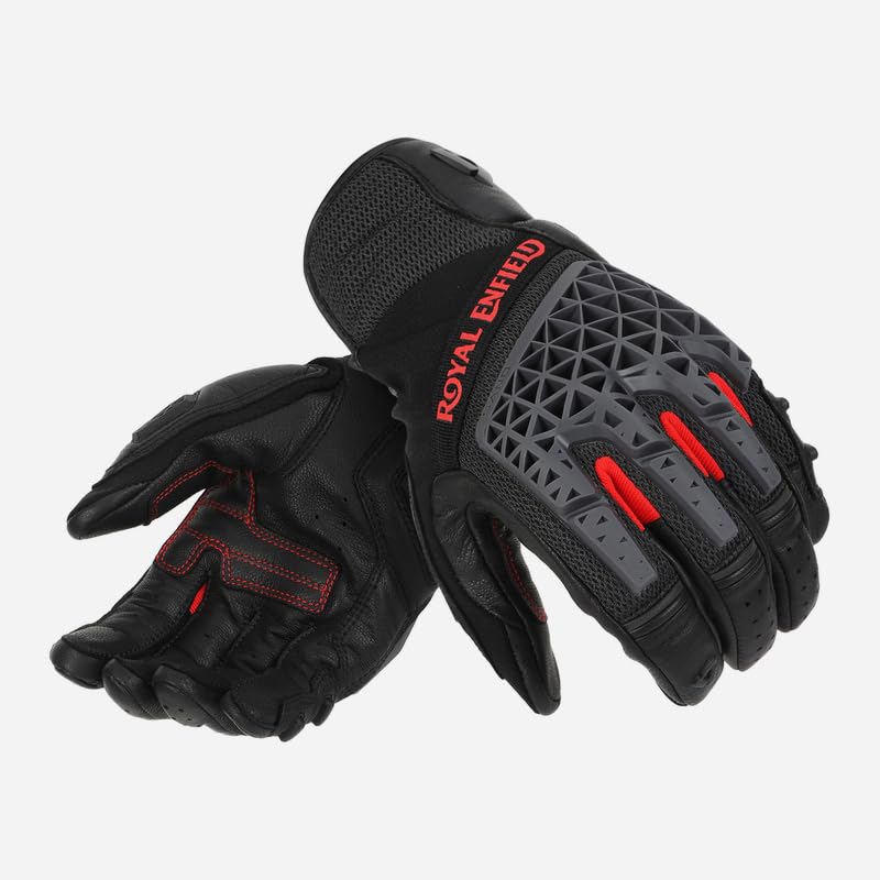 Royal Enfield X RevIt Leather Riding Gloves Mens Sahara | Superior Cut, Tear, And Abrasion Resistance|Tpr Injected Temperfoam K