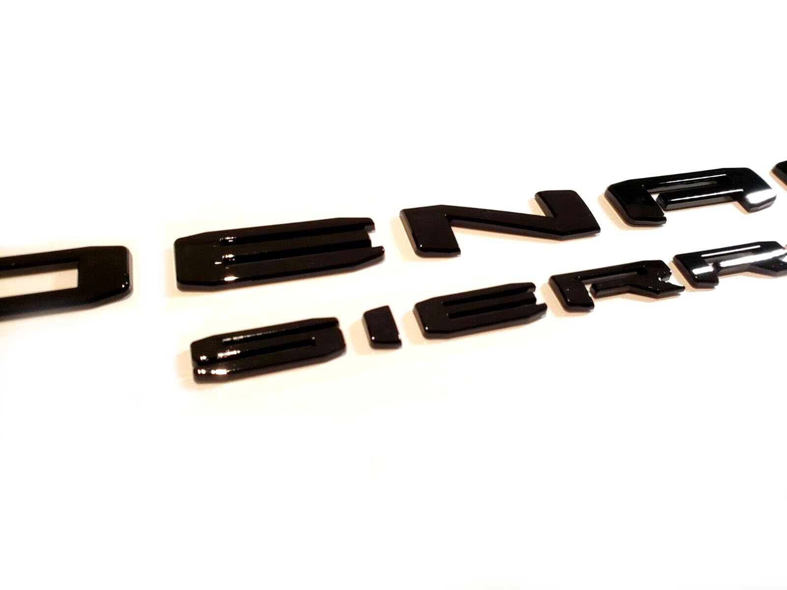 Yoaoo 2-Pack Denali Emblem Badge Replacement for Sierra 1500/2500/3500HD, Gloss Black, 3D Plastic Nameplate