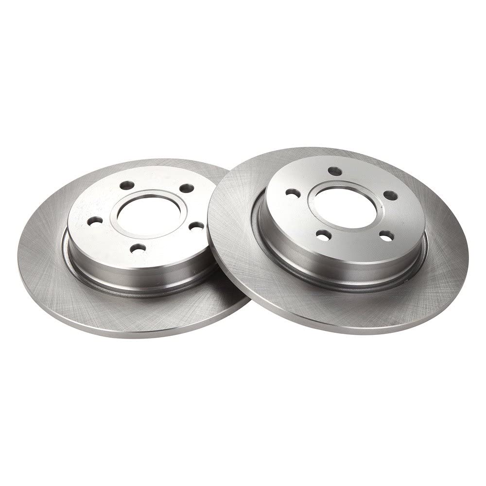 Trq Rear Brake Rotors Set Solid Compatible With 2012-2018 Ford Focus