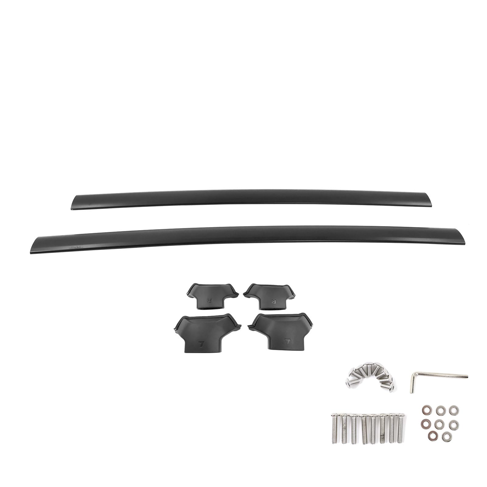 Freemotor802 Compatible With 2017-2022 Honda Crv Cross Bar, Oe Style Unpainted Black Aluminum&Rubber Top Roof Rack