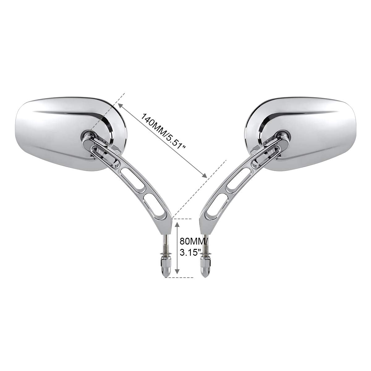Slmoto Chrome Motorcycle Rear View Mirrors Fit For Harley Davidson Flht Flhr Road King Flhyuc Fltrx Flstc Fxdb Dyna Fxdf Flstf F