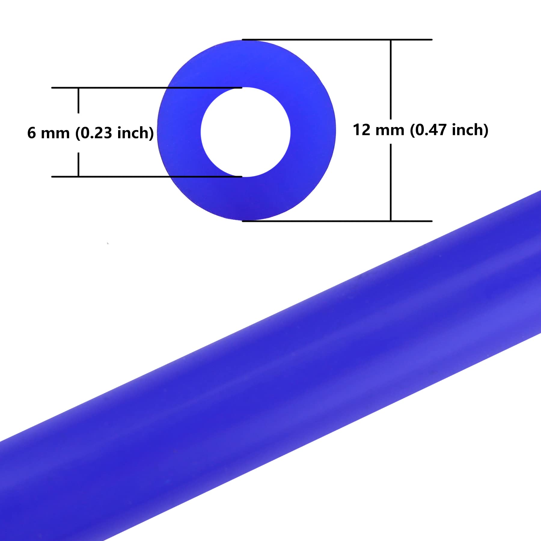 Ucreative 10Ft Id 1/4'' (6Mm) High Temperature Silicone Vacuum Tubing Hose 130Psi Max Pressure Blue