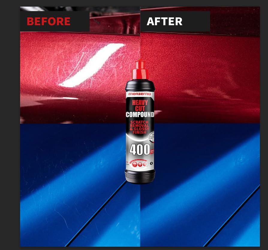 Menzerna Heavy Cut Compound 400 - 8oz Buffing & Polishing Polish for Scratches, Swirls & Holograms - Silicone Free, High Abrasion