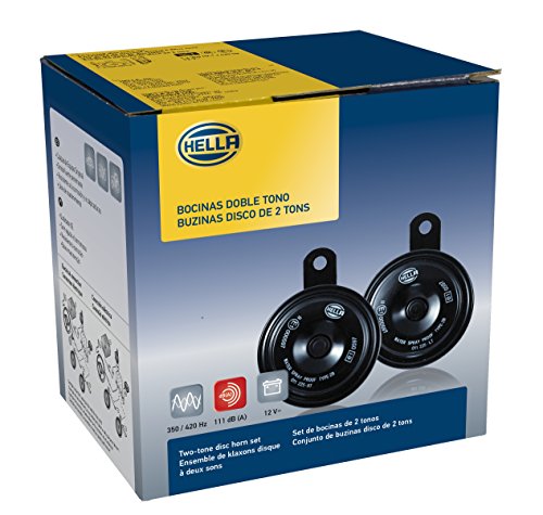 Hella 011225802 Black 77Mm 12V Bx Disc Horn Kit (Universal Fit)