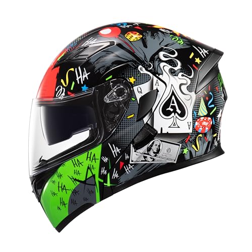 KYPARA Dual Visor Modular Full Face Helmet, Medium, Multi-Color, DOT Certified, ABS Material
