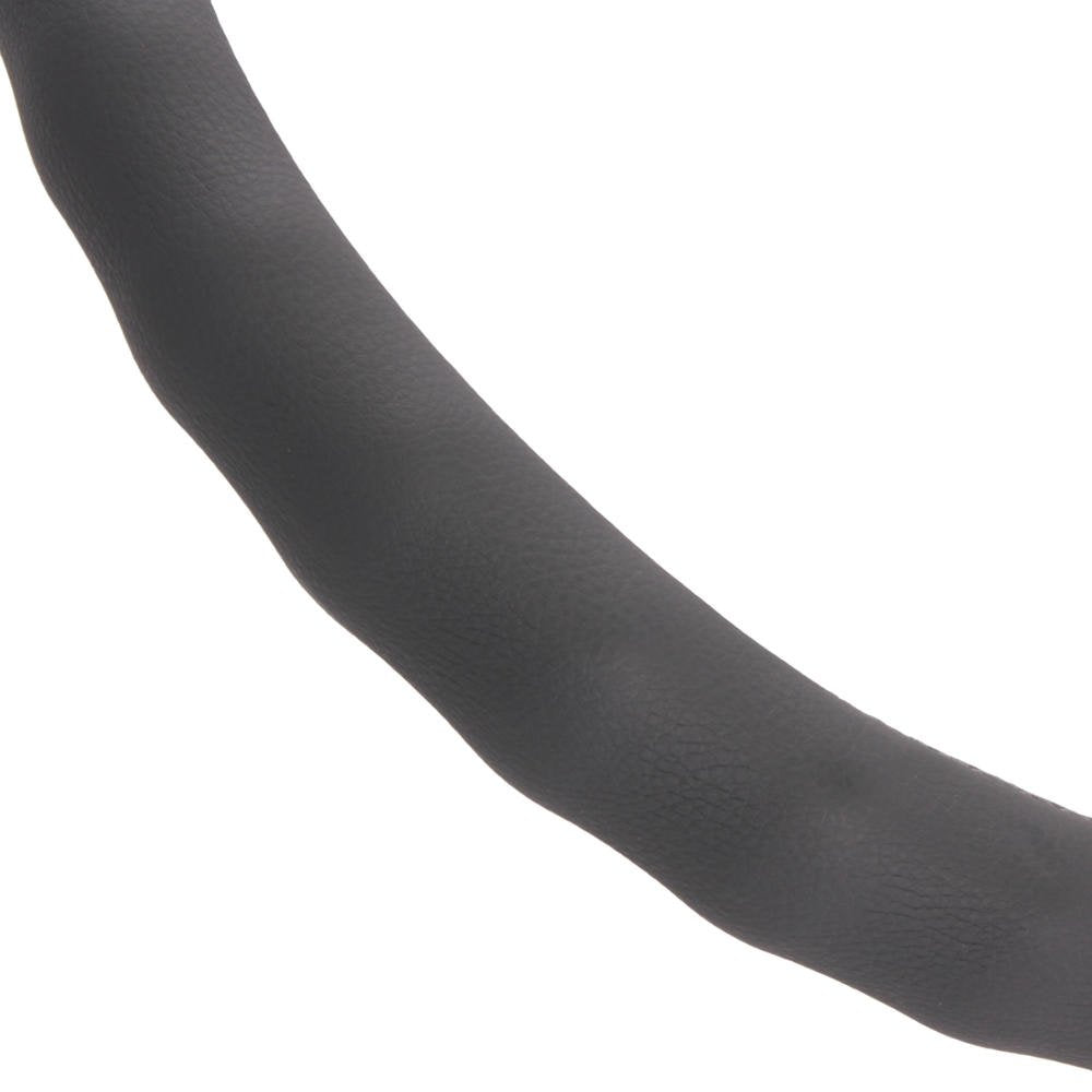 Bdk Gray Leather Car Steering Wheel Cover Large Size 15.5 To 16 Inch, Easy Installation