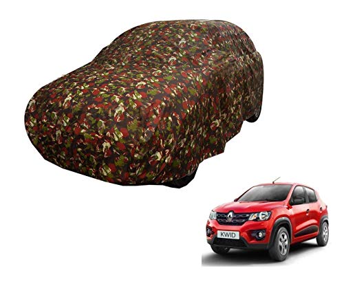 Auto Hub Car Cover Compatible With Renault Kwid With Triple Stitched, Elastic Bottom, Kwid Car Cover (Jungle Matty)