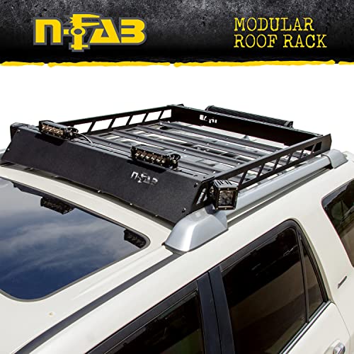 N-Fab Modular Roof Rack For Toyota 4Runner | Aluminum, Textured Black, Aerodynamic Design | T102Mrf | Fits 2010-2023 Toyota 4Run