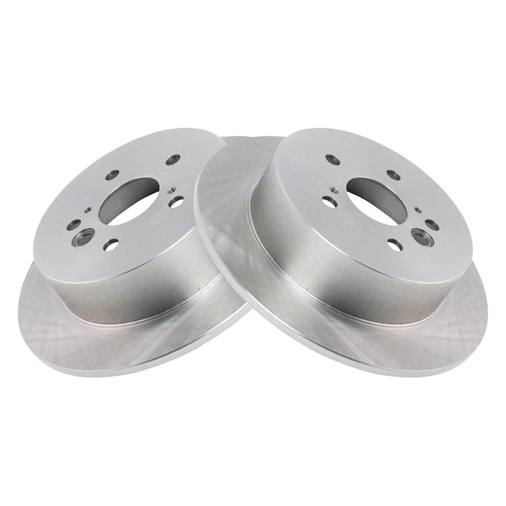 Trq Rear Brake Rotors Set Solid Compatible With 2004-2005 Toyota Rav4
