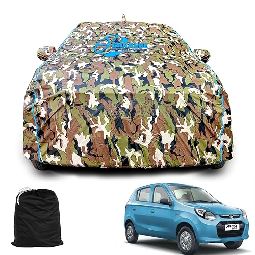 Garrege Waterproof Car Body Cover Compatible For Maruti Alto 800 With Mirror Pocket And Antenna Pocket, Triple Stitched (Dynamit