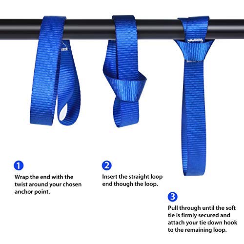 Jchl Soft Loop Tie Down Straps (8 Pack) 1800Lbs Load Capacity, 4800Lbs Breaking Strength Heavy Duty Tie Down Loops For Securing Atv Utv Motorcycles Scooters Dirt Bikes Lawn Garden Equipment