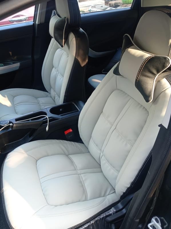 3D FRONTLINE Comfort Plus Puffy PU Leather IgreyBlack Car Seat Cover Compatible with Maruti Wagonr