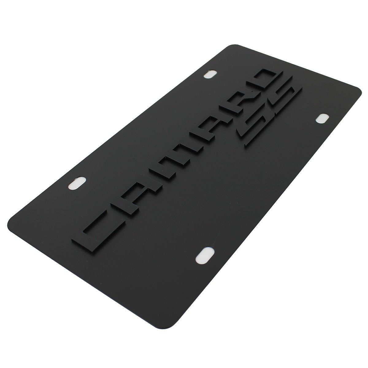 Chevrolet Camaro Ss License Plate On Black Steel