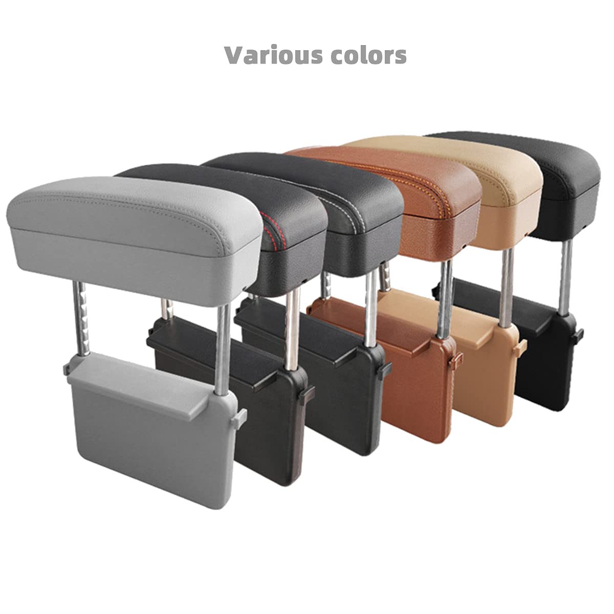 AOWIS Car Console Armrest Box Arm Rest Height Adjustable Comfort Elbow Pad Universal (Grey)