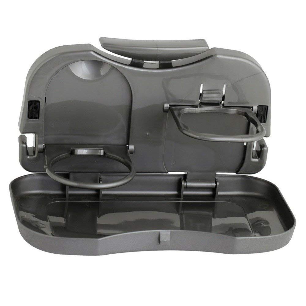 AUTONEST Car Meal Plate & Cup Holder Tray/Car Backseat Food Tray with Bottle Cup Holder/Travel Dining Tray (Black) for Honda New