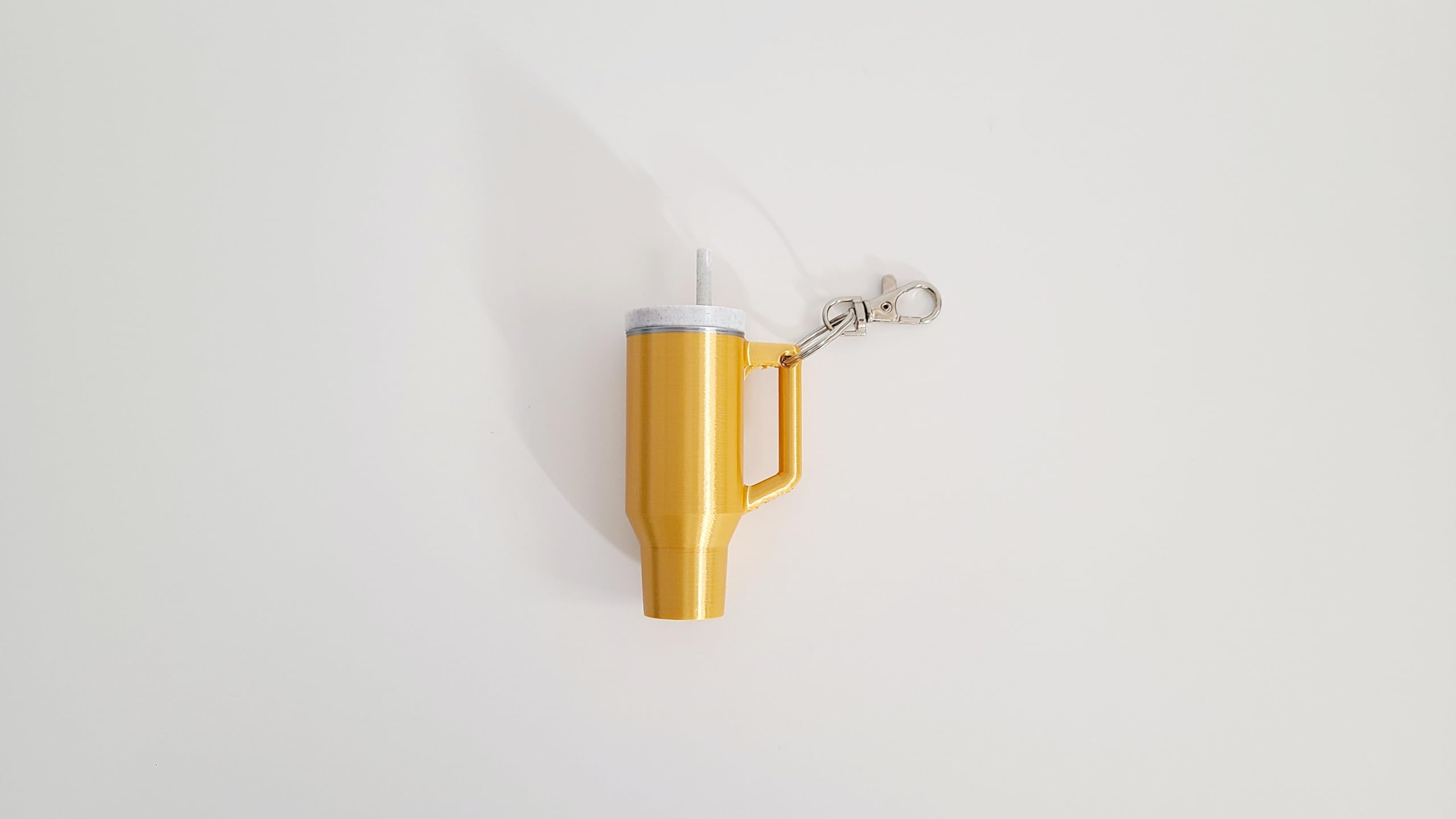 Miniature Stanley Tumbler Cup Replica Keychain - 3D Printed Desk Accessory (3 Pack: Shiny Gold)