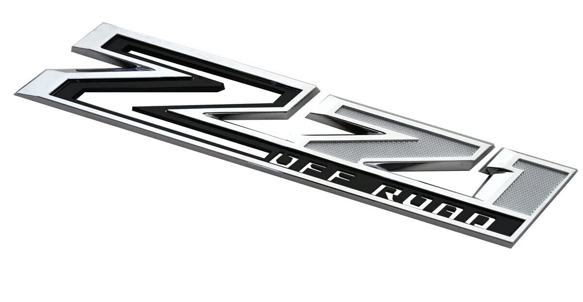 Yoaoo 2-Pack Z71 Off Road Emblems | Chrome Black Decals for Silverado | Model CS203-2-Z71offCHBK
