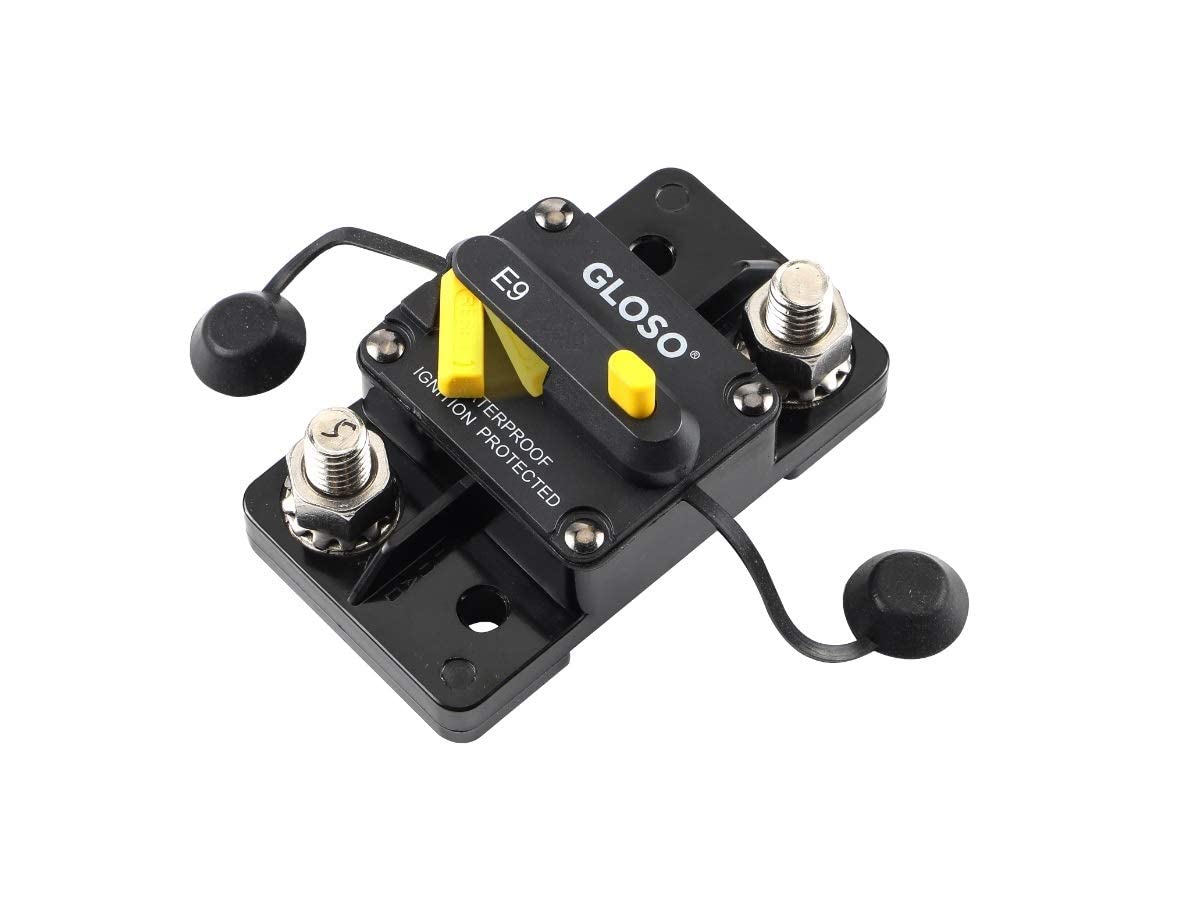 Gloso Circuit Breaker E93 200A Breaker Extended Surface Mount 3/8 Diagonal Stud Waterproof Ip67 Marine Rv Truck Hi-Amp (200A)