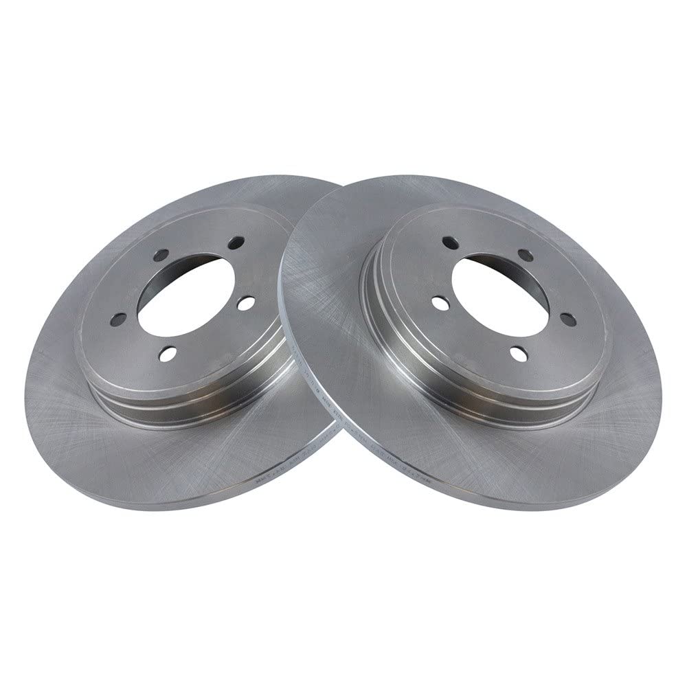 Trq Rear Brake Rotors Set Solid Compatible With 2003-2005 Lincoln Aviator