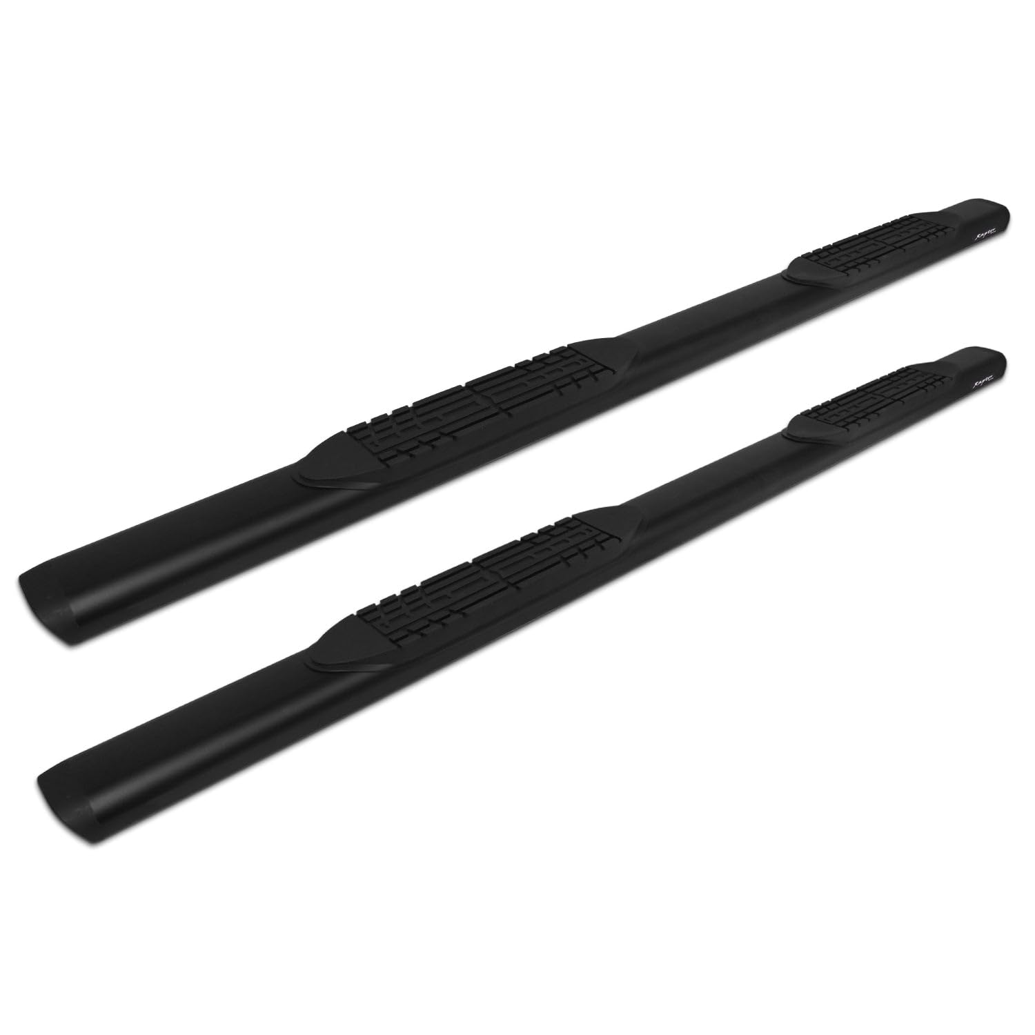 Raptor Series Running Boards Steps 5In Oval Style Black Aluminum For New Body 19-25 Ram 1500 Crew Cab