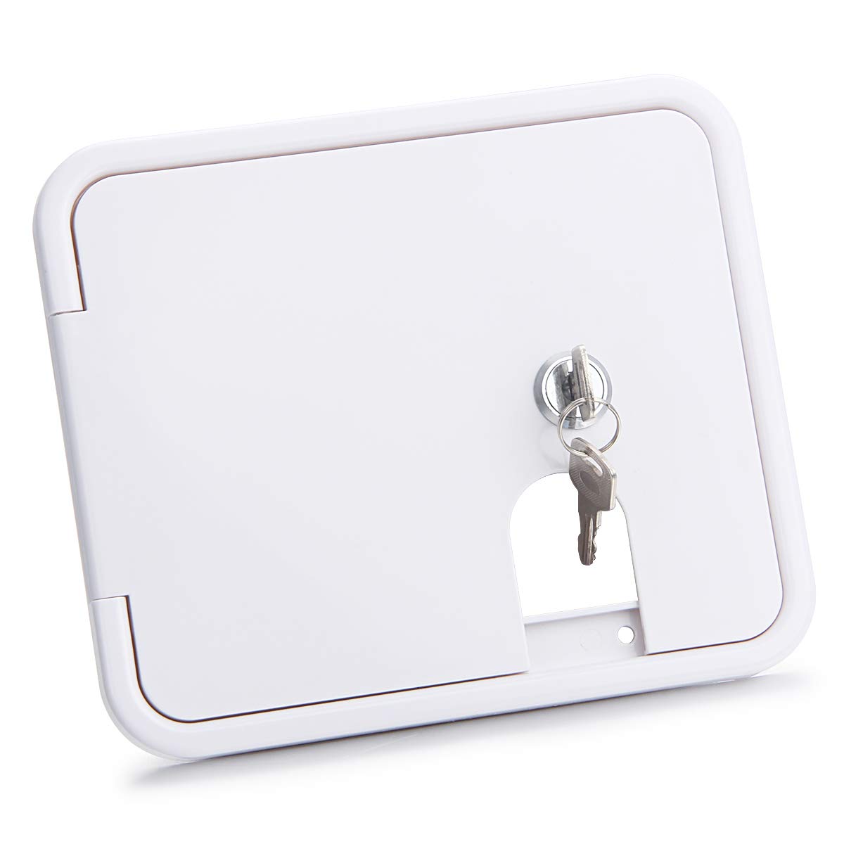 LCGP RV Access Door Electrical Cord Hatch - White, 6.5"x7.5", Durable Acrylonitrile Butadiene Styrene Storage Compartment