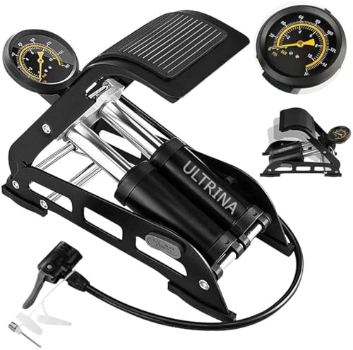 Ultrina Double Cylinder Portable High Pressure Foot Air Pump Compressor For Car & Bike Air Pump For Motorbike,Cars,Bicycle,For F