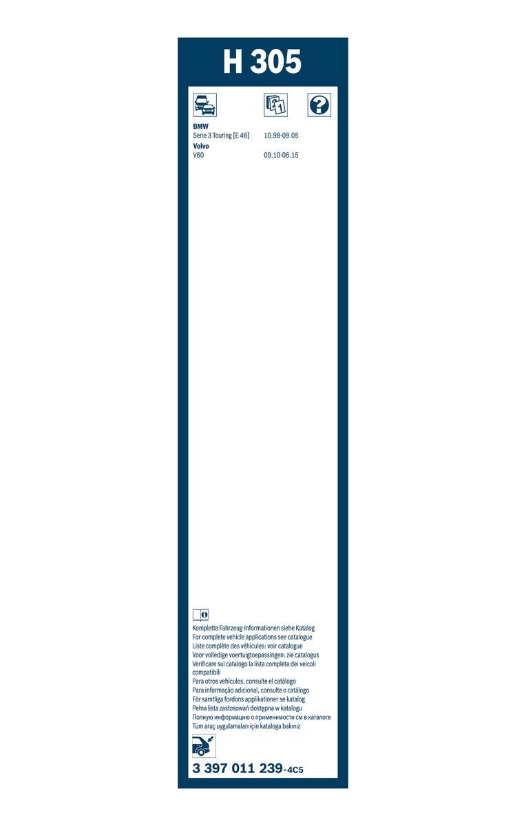 Bosch H305 Rear Wiper Blade; 12'' - Single