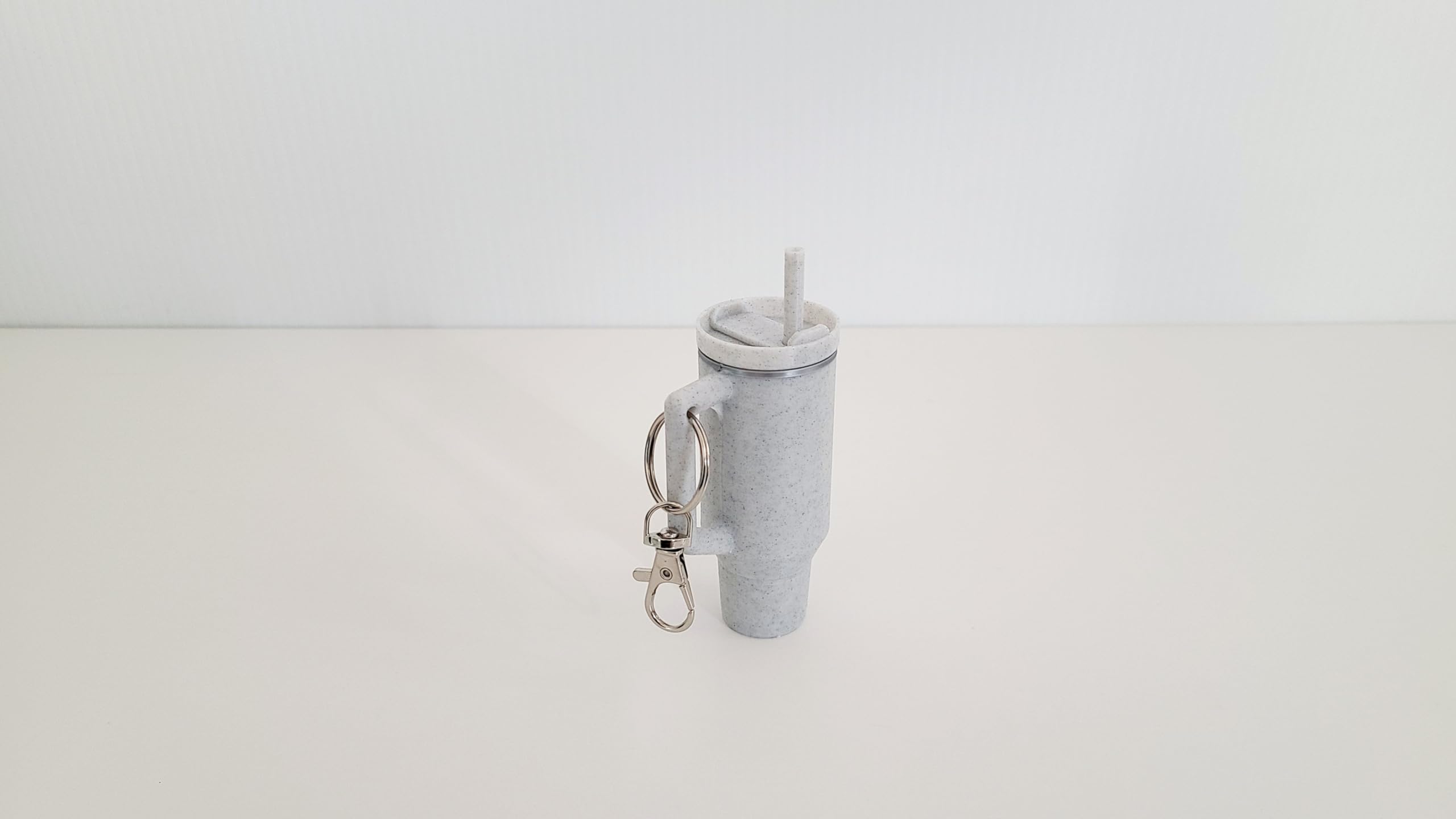 Miniature Stanley Tumbler Cup Replica Keychain - 3D Printed Desk Accessory (Marble)