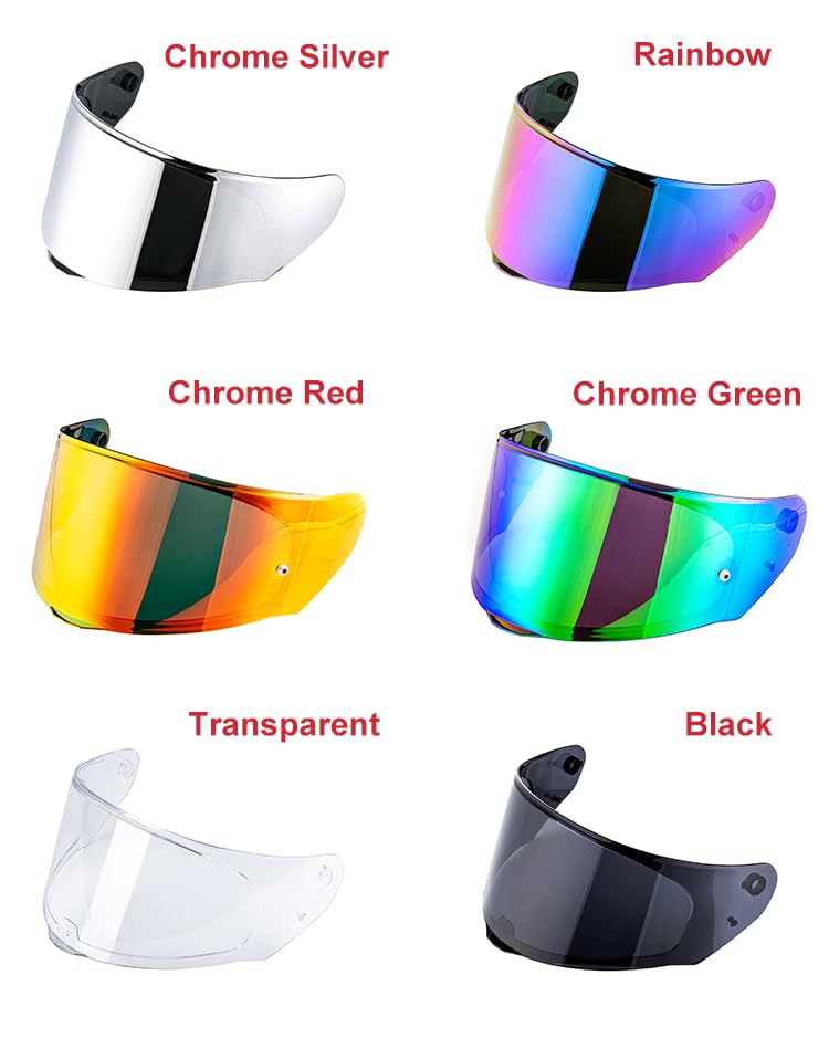 VCOROS Motorcycle Helmet Visor Shield Replacement - Chrome Silver for LS2 Assault/Rapid/Stream Helmets