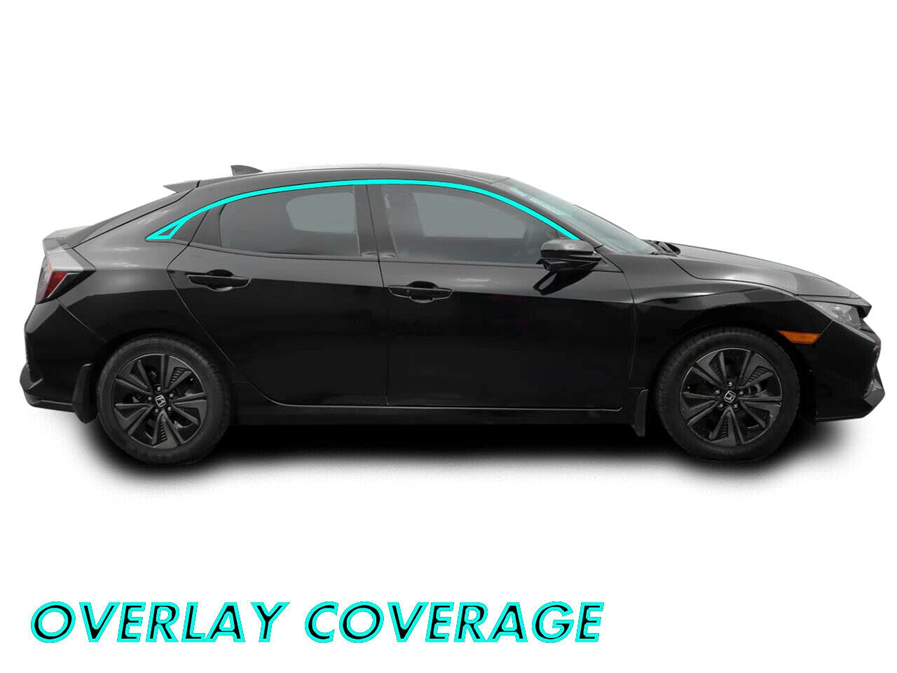 SlickMod Chrome Delete Vinyl Overlay for 2016-2021 Honda Civic Hatchback - Satin Black