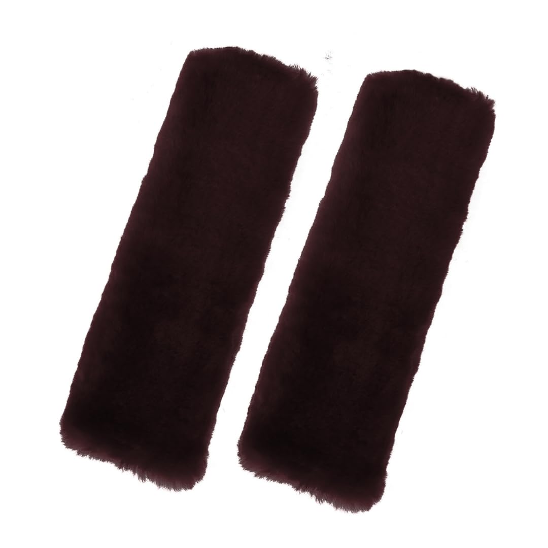 Andalus Brands 2 Pack Genuine Merino Wool Sheepskin Seat Belt Cover - Soft Shoulder Pad, Neck Cushion Protector - Authentic Car 
