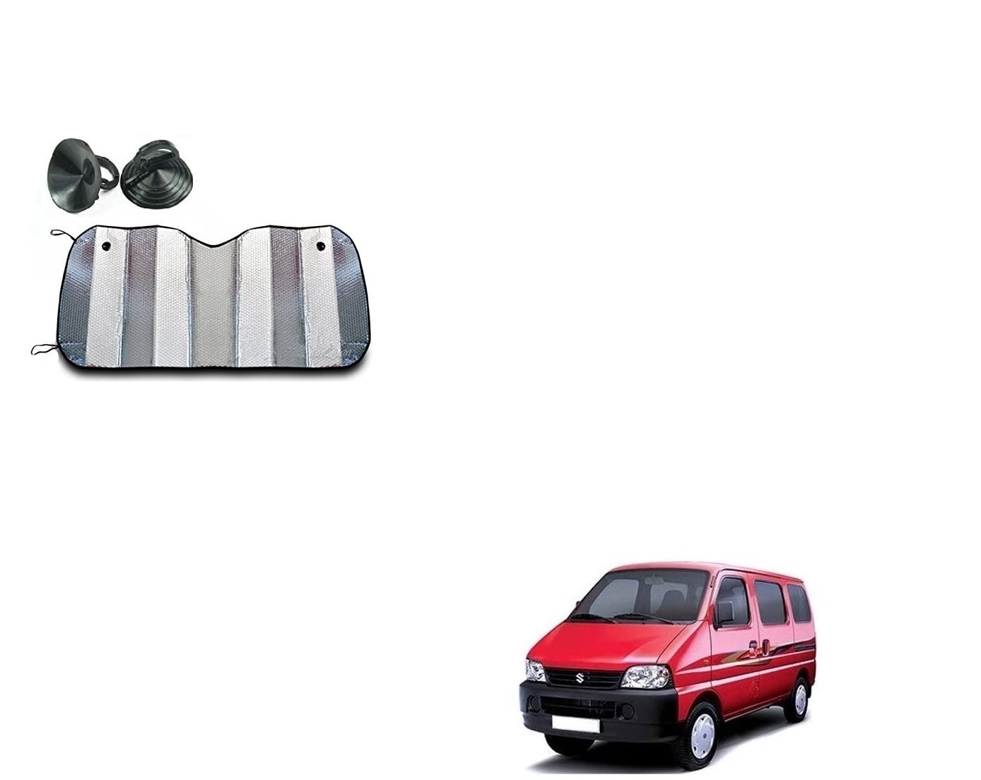 Auto Addict Aluminium Foil Foldable Car Sunshades for Front/Rear Windshield 1pc for Maruti Suzuki Eeco