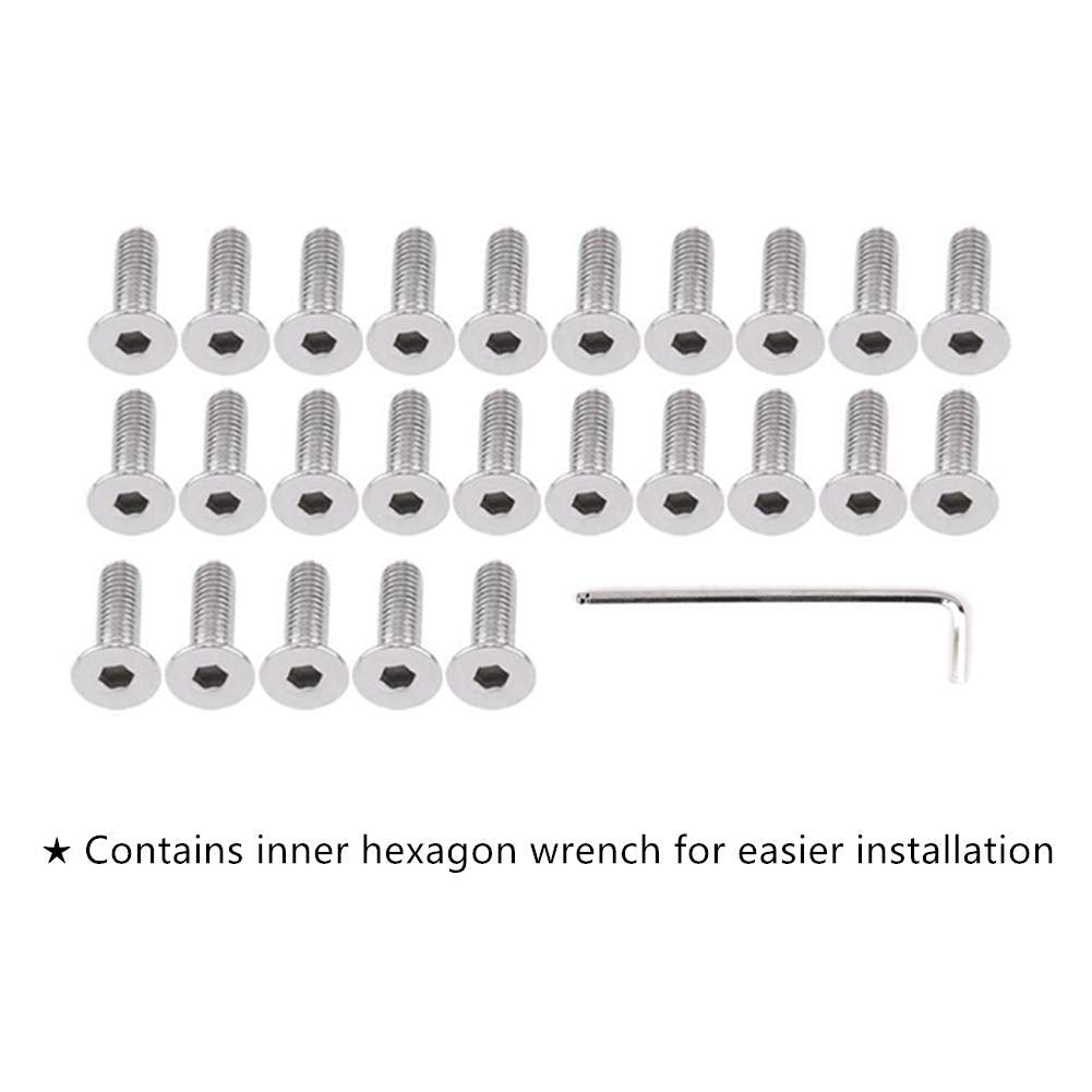 Stetion 25 Pcs Fender Bumper Washer Bolt 6061 T6 Grade M6X20Mm Cnc Finishing Washer Engine Bay Dress Up Fastener Kit (Red)