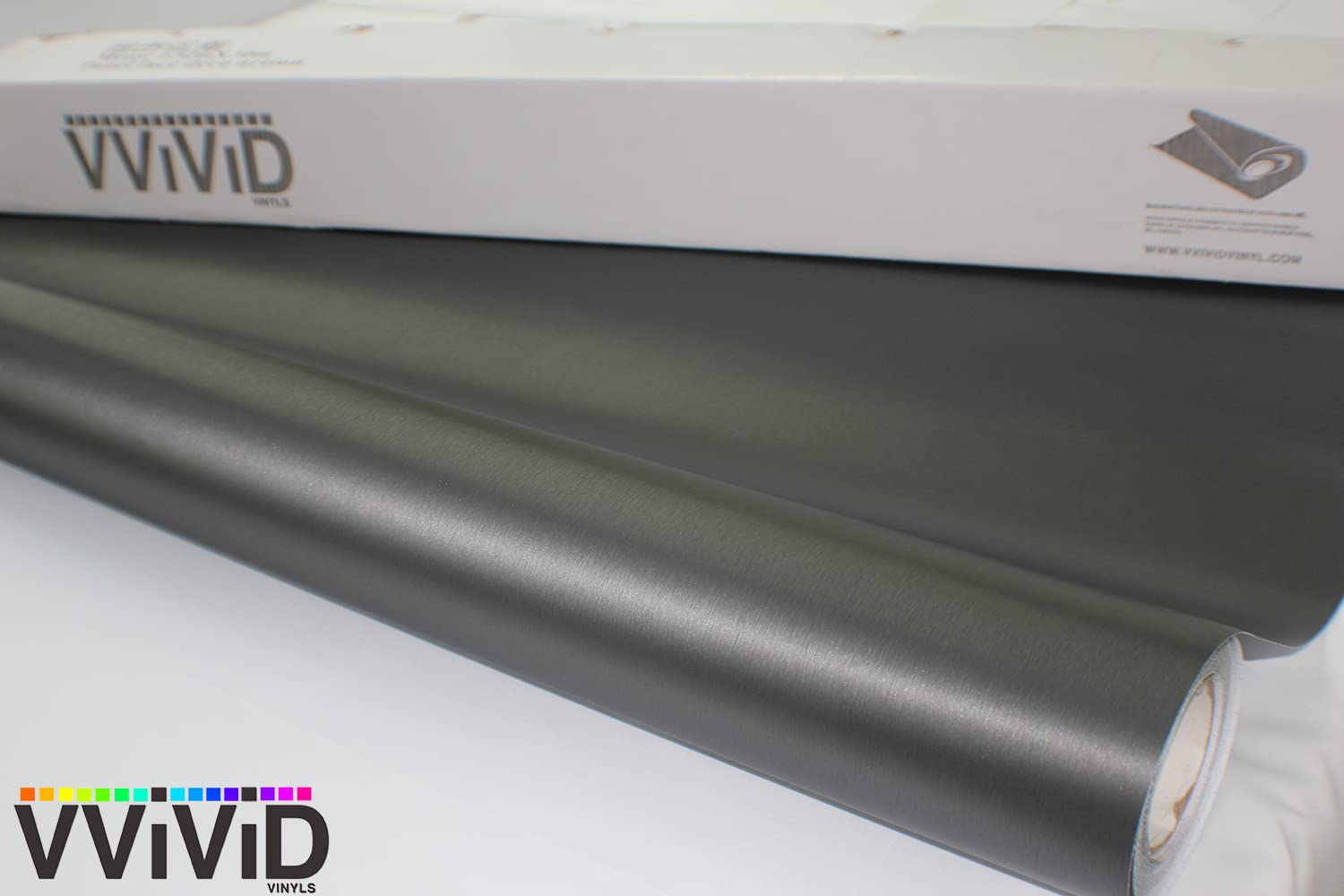 Vvivid Xpo Gunmetal Grey Brushed Metallic Steel Vinyl Wrap Roll With Air Release Technology (25Ft X 5Ft)