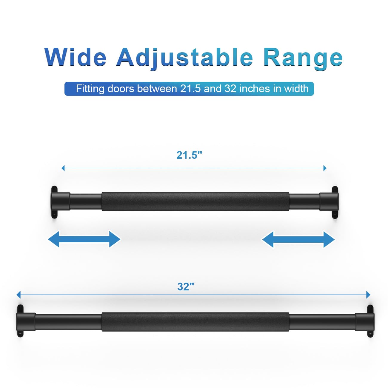 Safoner RV Screen Door Handle Grab Bar - Adjustable Black Metal & Plastic, Universal Fit 21.5" to 32", Durable Trailer Accessory